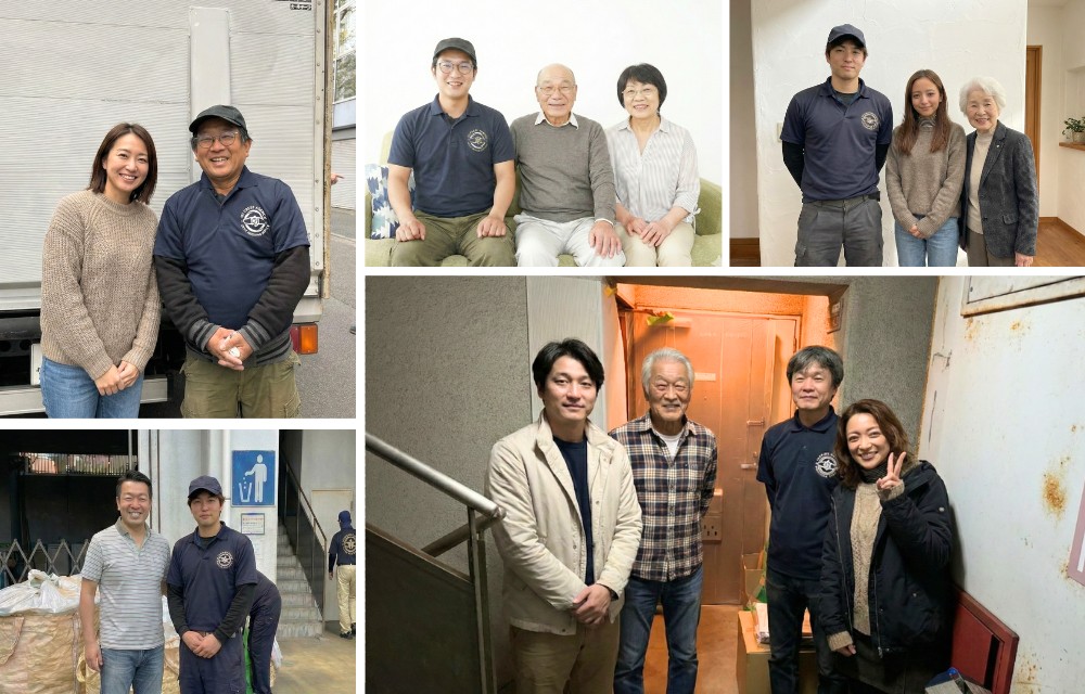 クレストの作業員と東京都のお客様との写真